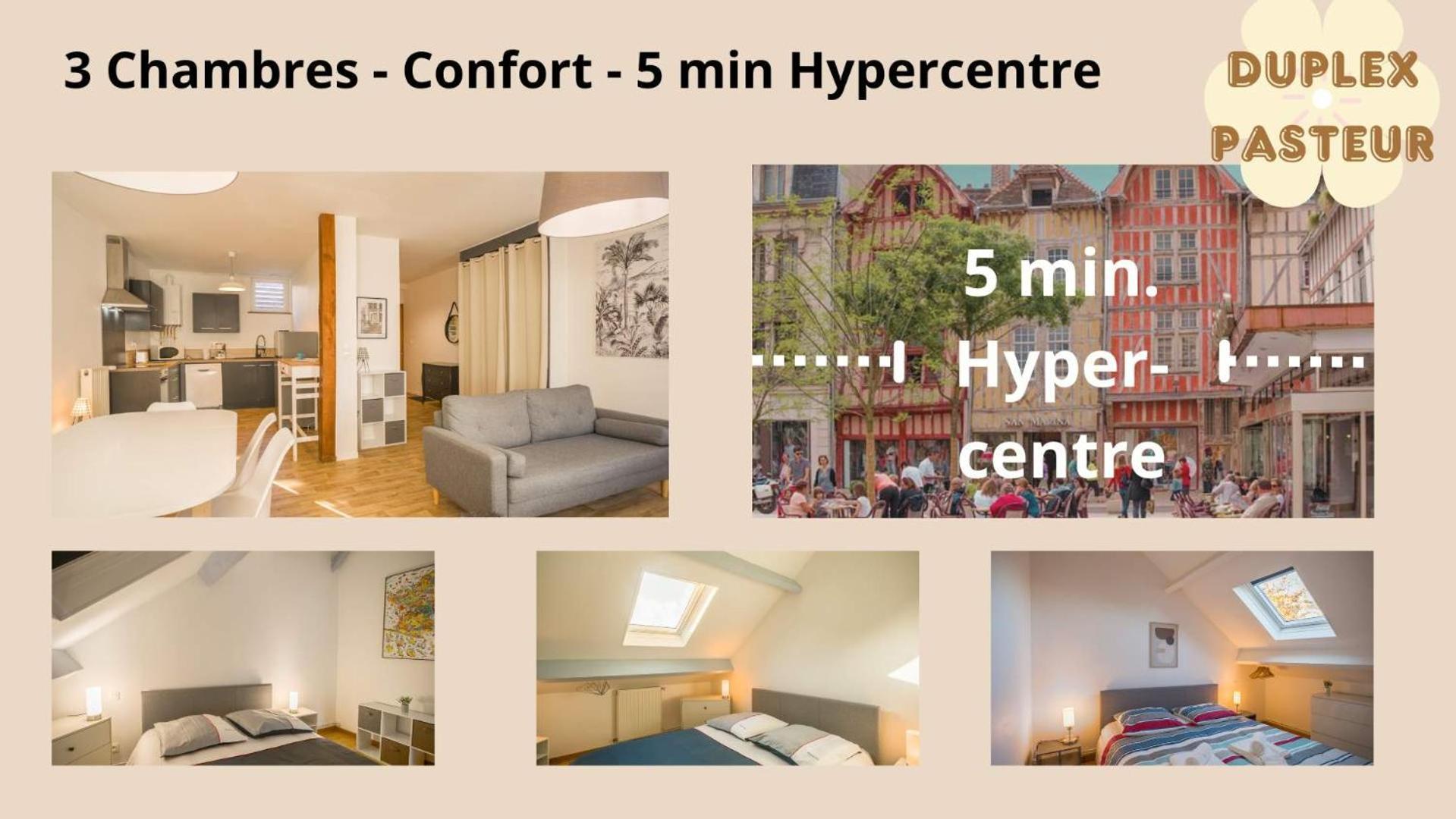 Le Duplex Pasteur - 5 Min Hypercentre - Ideal Groupe - Parking Gratuit تروي المظهر الخارجي الصورة